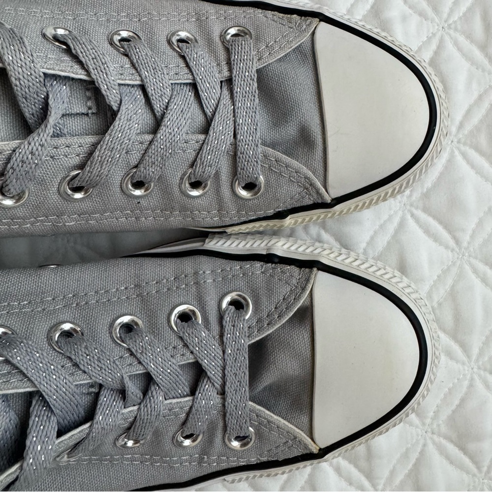 Converse Chuck Taylor All Star Double Tongue Low Top Sneaker Gray White Size 8 - Picture 13 of 15